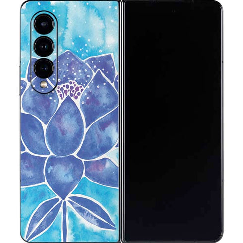 Cat Coq Blue Lotus Galaxy Z Fold4 5G Skin